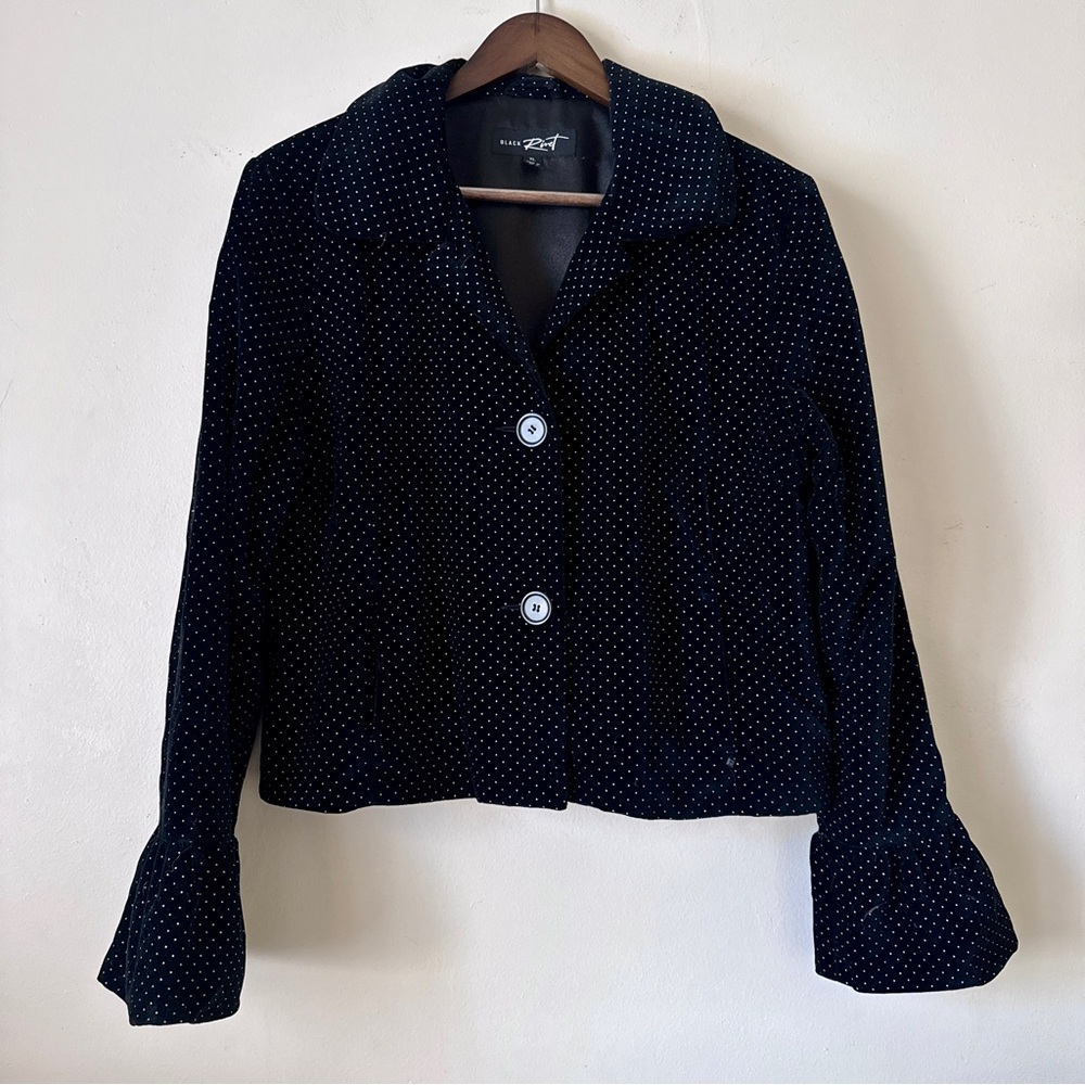 Black Rivet Black Blazer with White Accents
